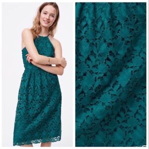 LOFT Teal Lace Halter Dress